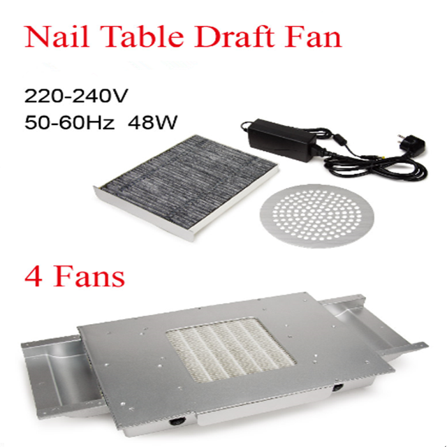 48w Nail Table Dust Collector 4 Fans Nail Cleaning Vacuum Machine