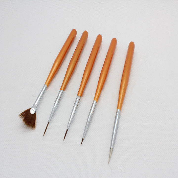 5pcs Golden Wood Brush Set 