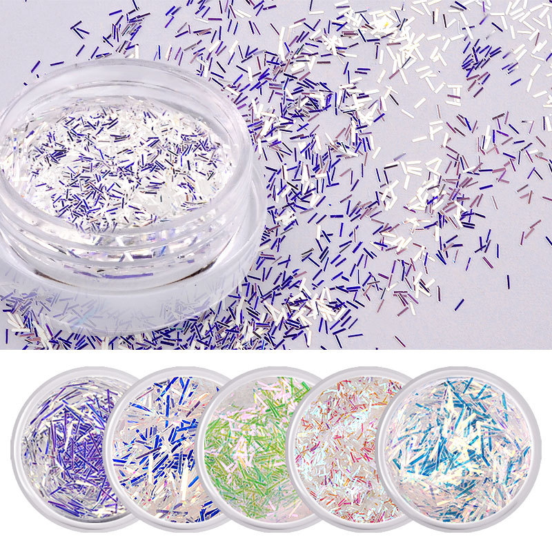 Nail Glitter Blue Light Lace Slice Nail Decoration for Nail Art