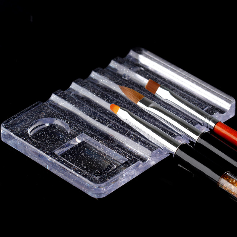 Nail Art Acrylic Brush Holder With Color Palette