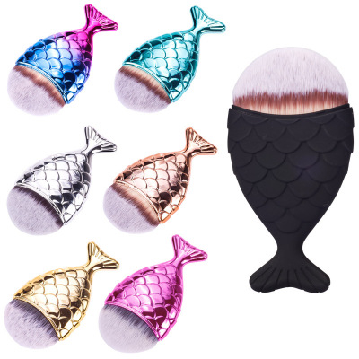 Fish Design Mermaid Nail Dust Brush Cosmetic Brush