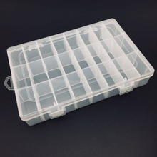 24 Grid Clear Plastic Storage Box Jewelry Beads Container