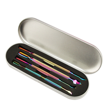 4pcs Rainbow Cuticle Pusher Remover Manicure Set