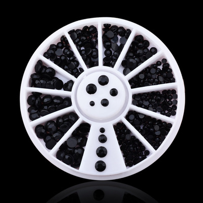 2mm/3mm Black Round Nail Art Beauty Rhinestones 