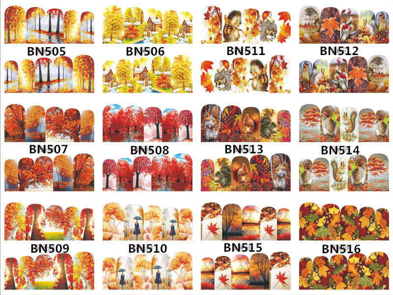 BN505-516 Autumn Water Nail Sticker