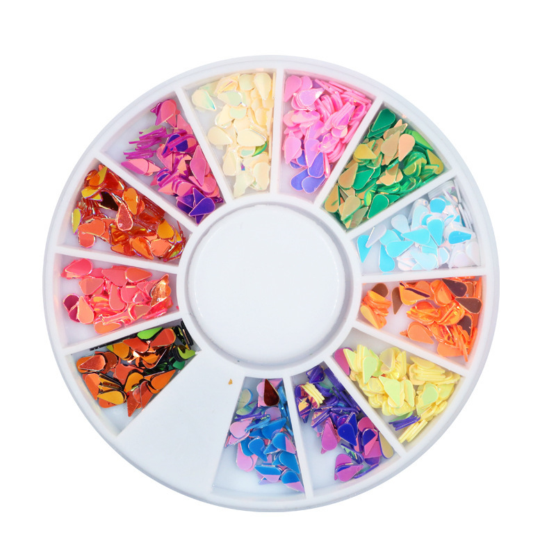  Water Drip Nail Sequins in Wheel 