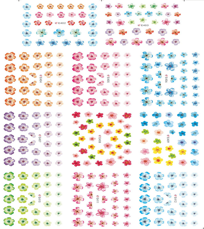 E402-412 3D Flower Simulation Nail Art Sticker