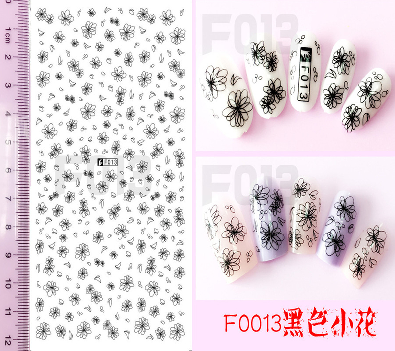 F013 DIY Design 3D Self Adhesive Flower Nail Art Sticker