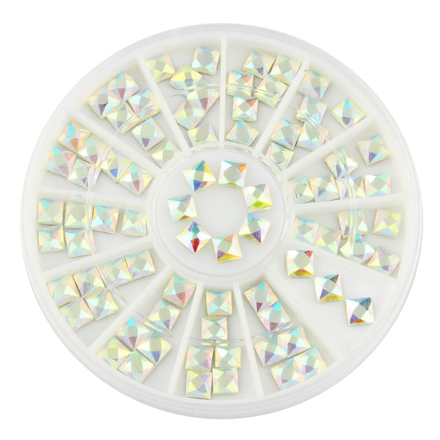 Square AB Color Nail Rhinestone