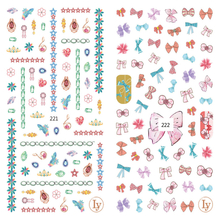 LY221-222 Thin 3D Jewelry And Bow Nail Sticker