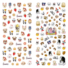 LY297-298 Thin 3D Dogs Nail Sticker