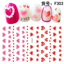 F303 DIY Design 3D Self Adhesive Heart Nail Art Sticker