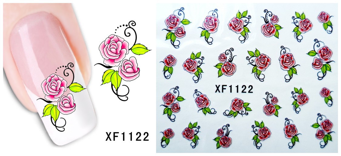 XF1121-1126 Flower Water Nail Sticker