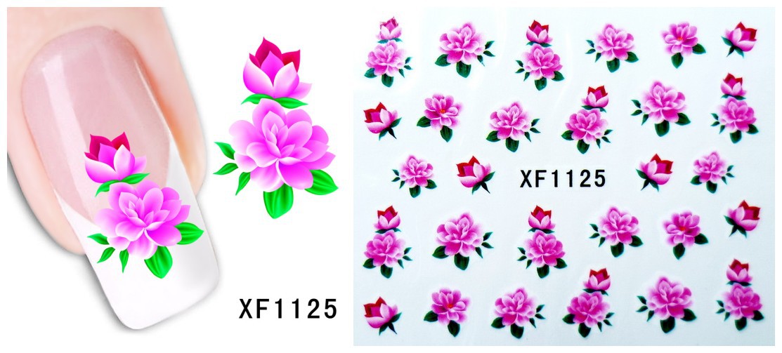 XF1121-1126 Flower Water Nail Sticker