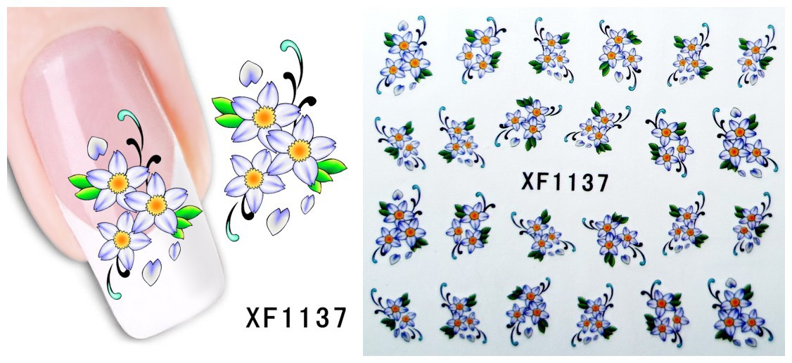 XF1133-1138 Flower Water Nail Sticker