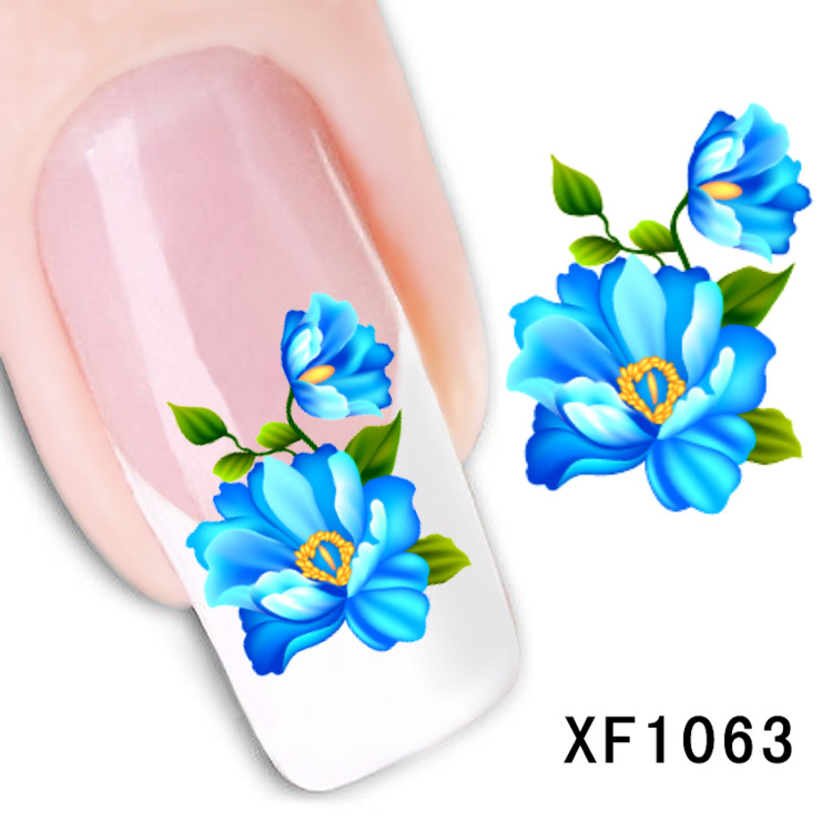 XF1061-1066 Flower Water Nail Sticker