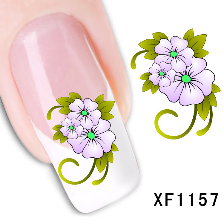 XF1157-1162 Flower Water Nail Sticker