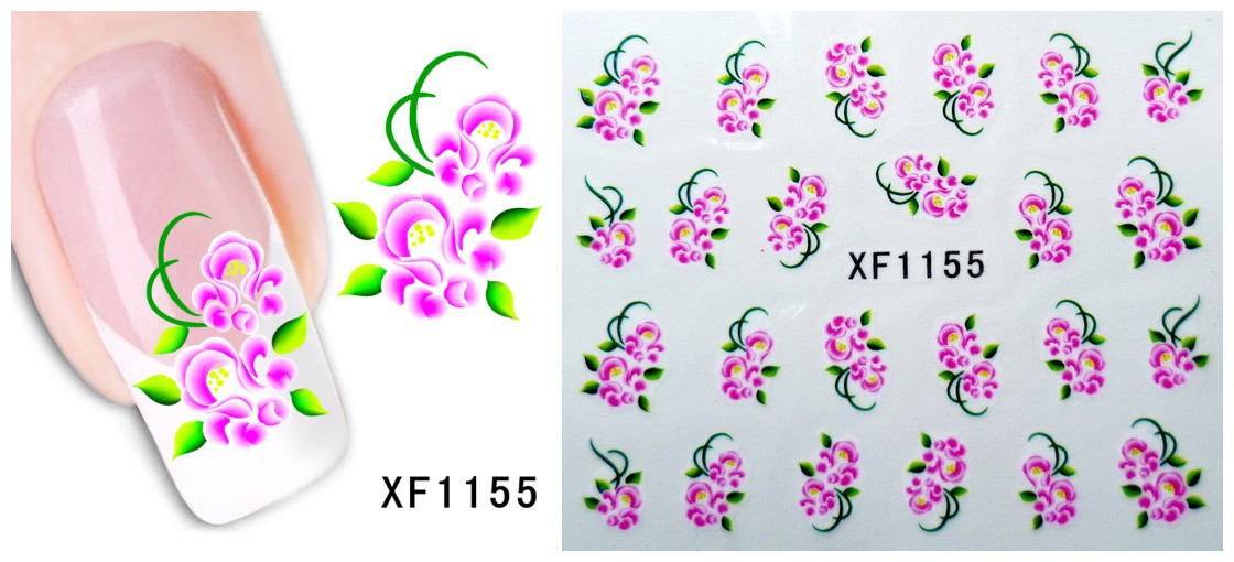 XF1151-1156 Flower Water Nail Sticker