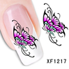 XF1217-1222 Butterfly And Feather Water Nail Sticker