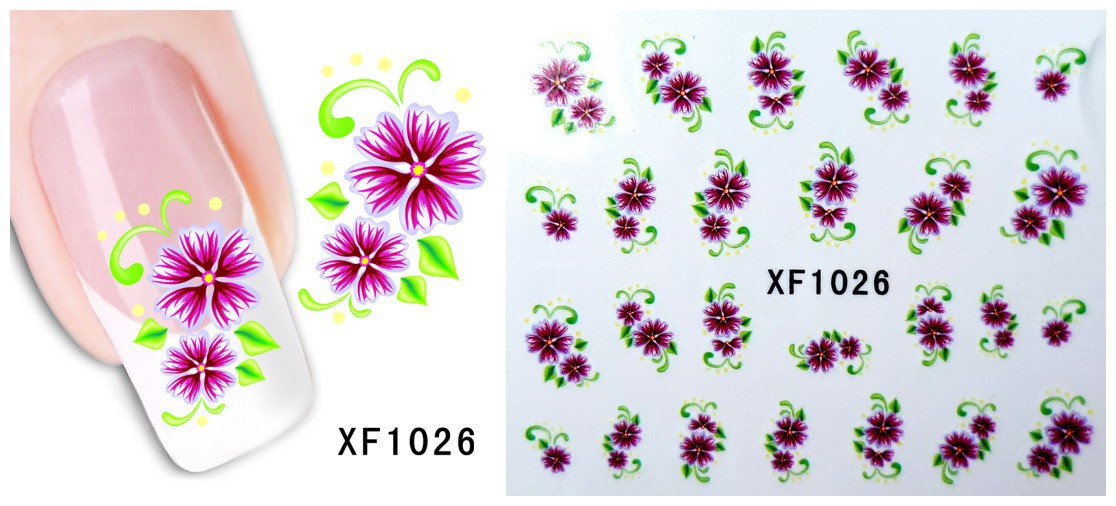 XF1025-1030 Flower Water Nail Sticker