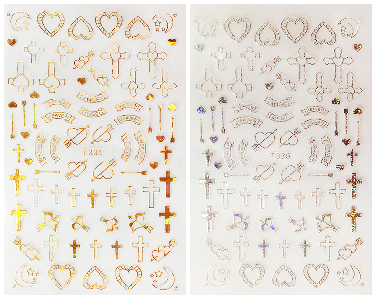 F335 DIY Design 3D Self Adhesive Heart Nail Art Sticker