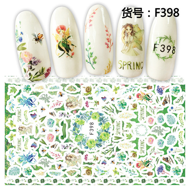 F398 DIY Design 3D Self Adhesive Flower Nail Art Sticker