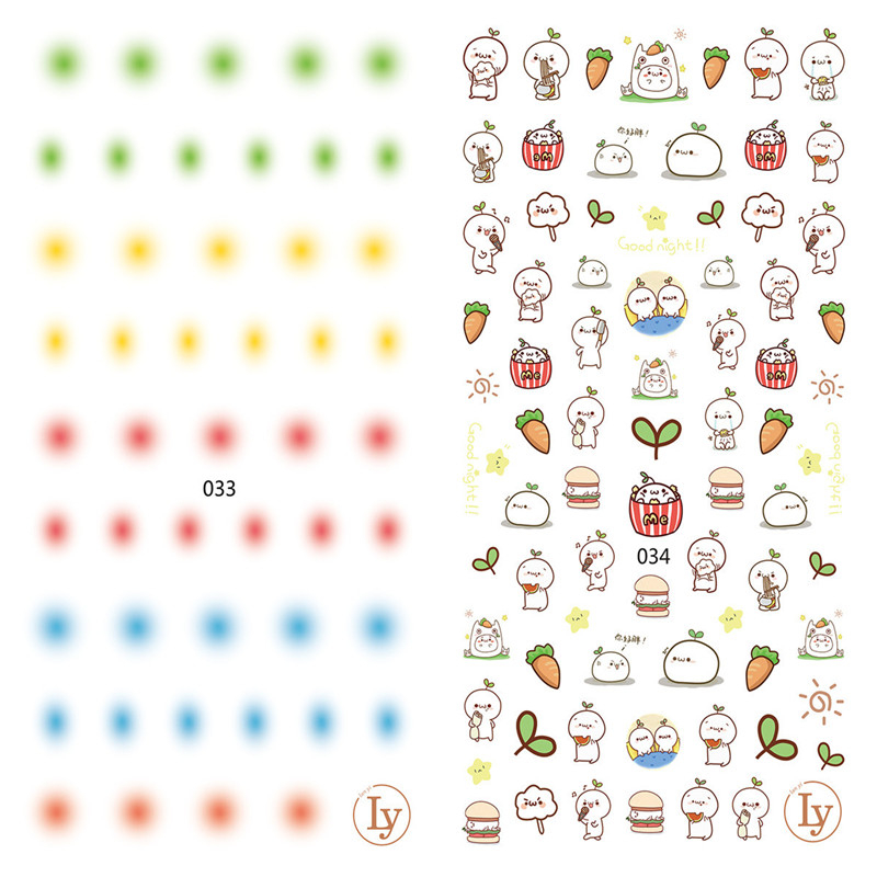 LY033-034 Thin 3D Nail Sticker