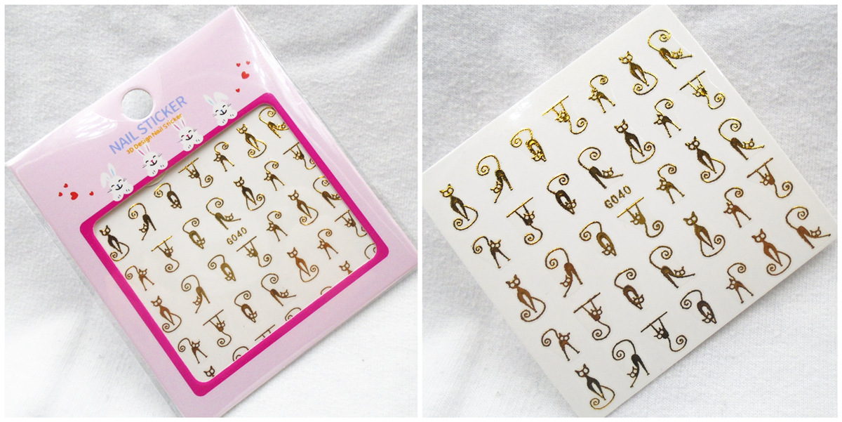 G037-040 3D Gold Nail Art Sticker