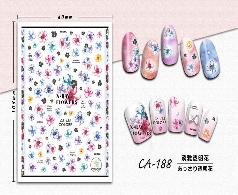 CA-188 3D Elegant Flower Nail Sticker