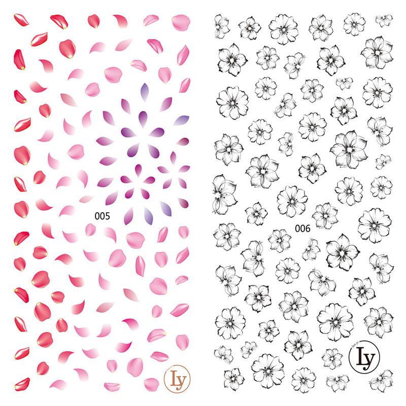 LY005-006 Thin 3D Flower Nail Sticker