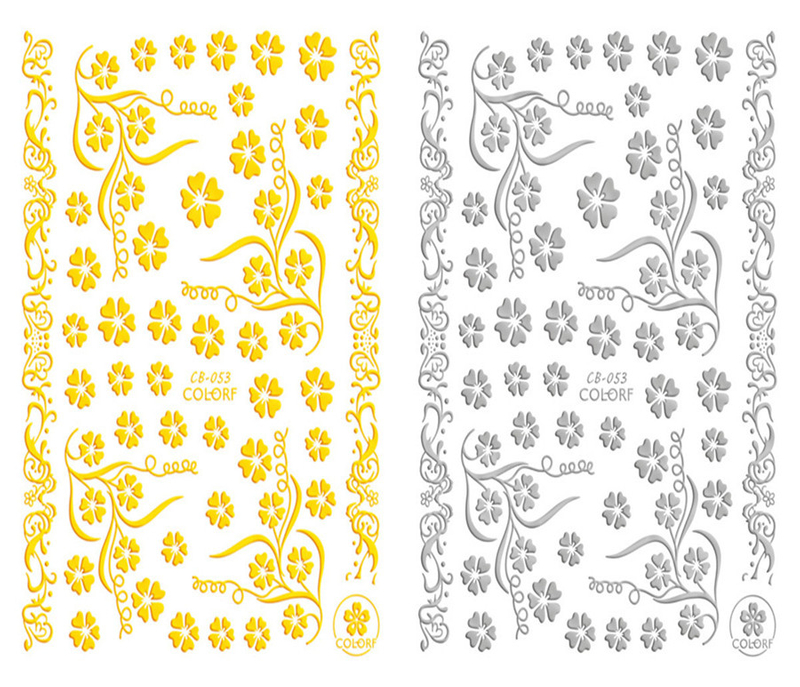 CB-053 3D Elegant Lace Flowers Nail Art Sticker
