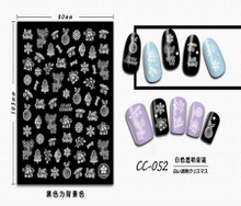 CC-052 3D White Transparent Christmas Nail Sticker
