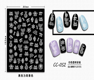 CC-052 3D White Transparent Christmas Nail Sticker