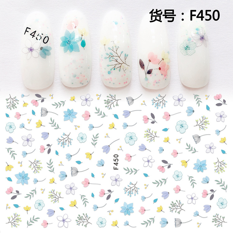 F450 DIY Design 3D Self Adhesive Flower Nail Art Sticker
