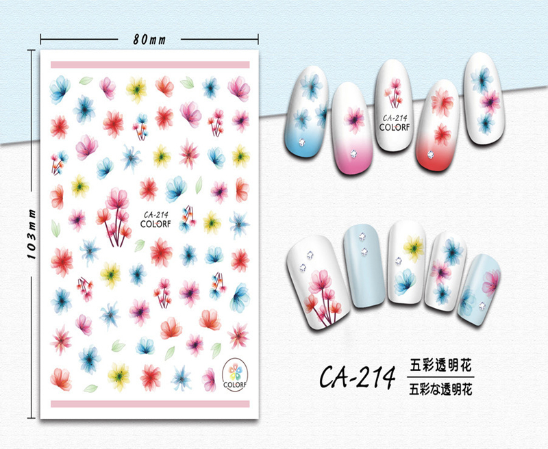 CA-214 3D Flower Nail Sticker