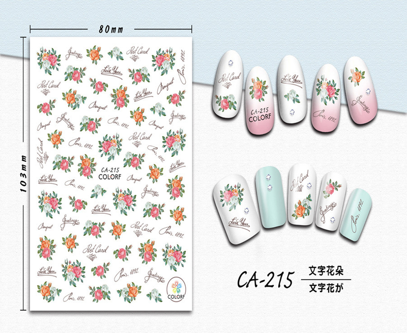 CA-215 3D Character Flower Nail Sticker