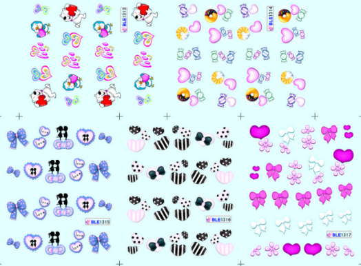 Cartoon Water Nail Sticker