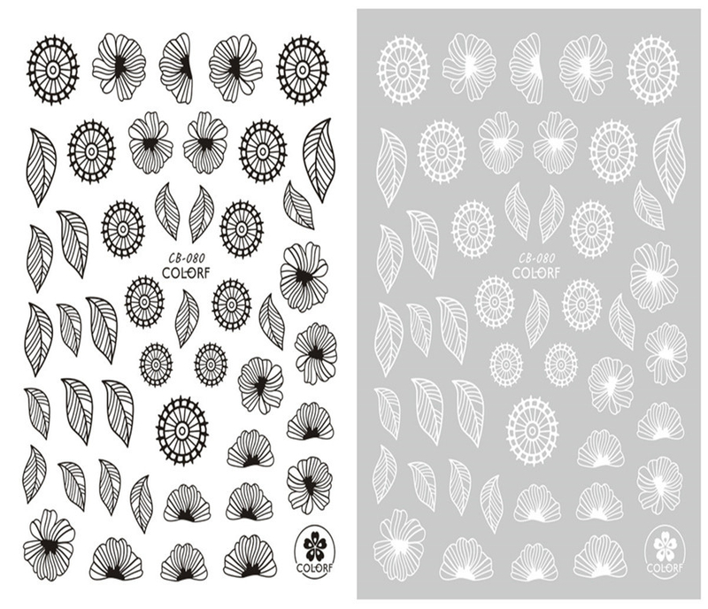 CB-080 3D Leaf Flower Nail Art Sticker