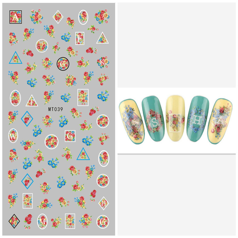 MT039-046 3D Flower Series Nail Art Sticker
