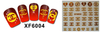XF6001-6006 3D Gold Metal Nail Art Sticker 