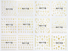 HBJY169-180 3D Gold Nail Art Sticker 