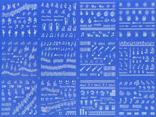 HBJY193-204 3D White Musical Note Nail Art Sticker 