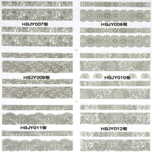 HBJY007-012 Silver Lace Nail Art Sticker 