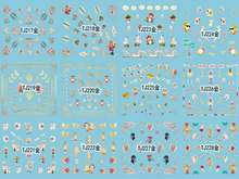 TJ217-228 3D Gold Nail Art Sticker 