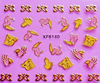 XF6135-6140 3D Gold Metal Nail Art Sticker 