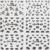 TJ037-048 3D Black Silver Butterfly Nail Art Sticker 