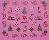 XF6100-6105 3D Gold Metal Nail Art Sticker 