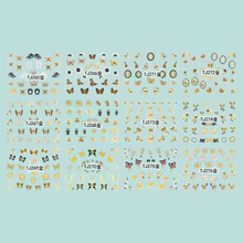 TJ265-276 3D Gold Insect Nail Art Sticker 