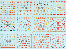 TJ241-252 3D Gold New Year Nail Art Sticker 