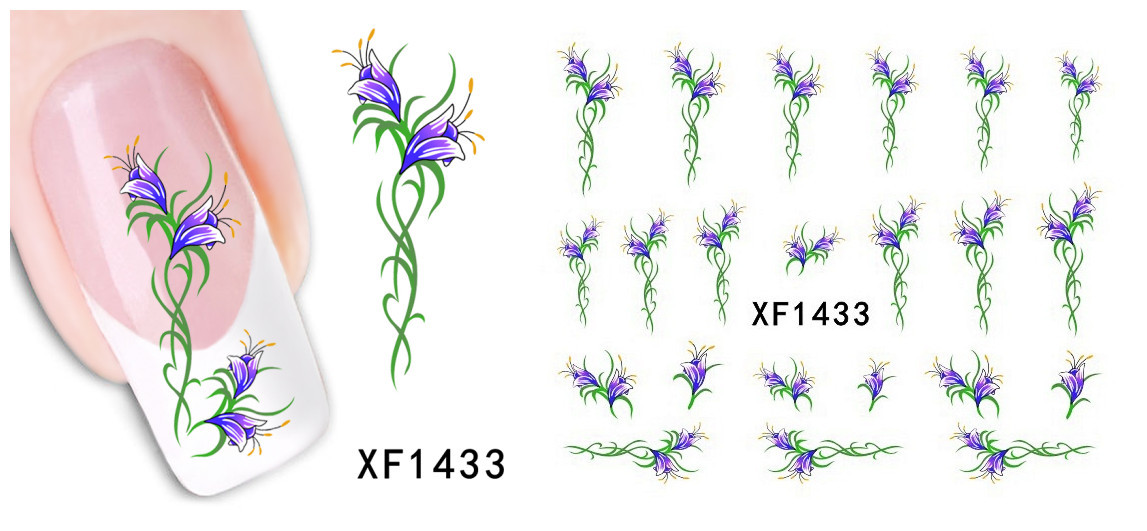 XF1432-1437 Flower Water Nail Sticker